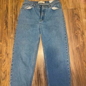 Mountain lake blue jeans light colored